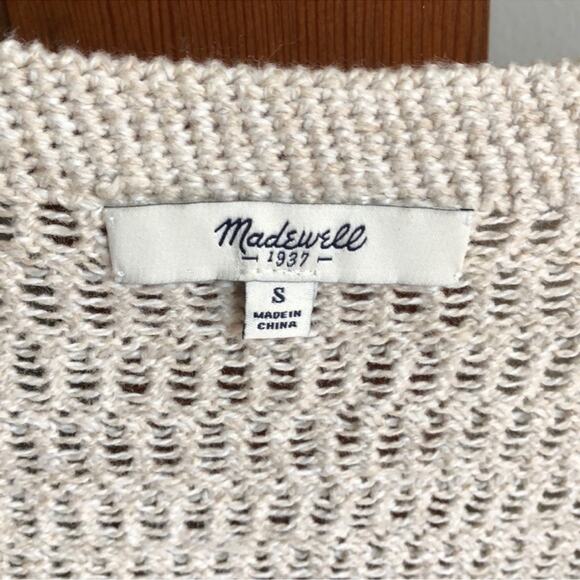 Madewell | Soft Boxy Knit Cream Fringe  Top Size S - Picture 6 of 7